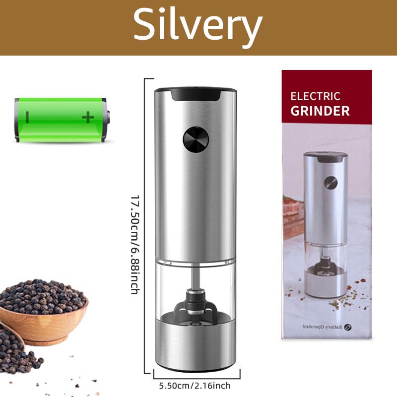 Electric Pepper Grinder Spice Grinders Automatic Salt Mill Adjustable Coarseness Refillable Mill Battery Powered Kitchen Tool