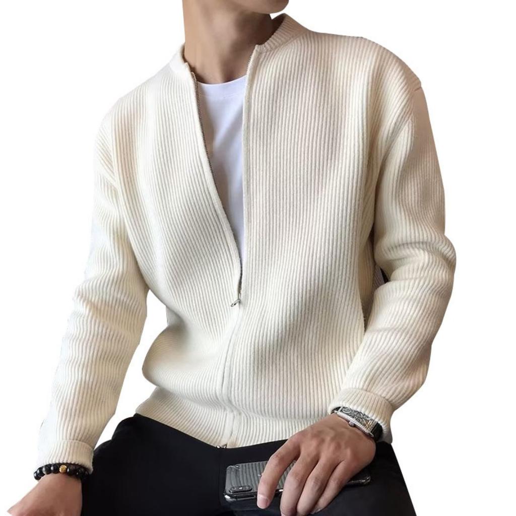 Large Size Sweater, Knitted Sweater Jacket, Men's Cardigan Jacket, Warm and Slim Fit Sweater