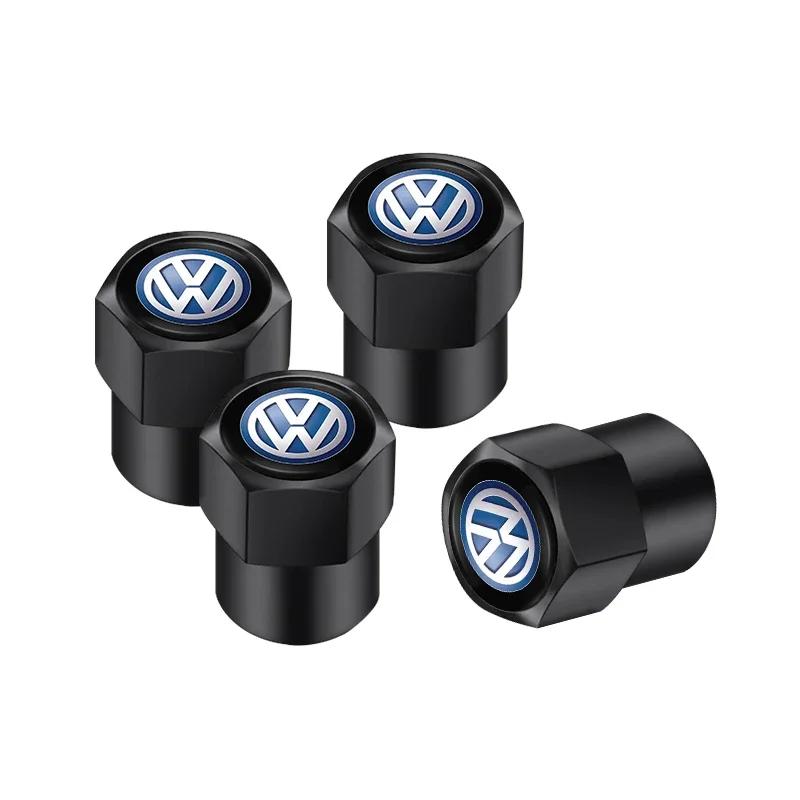 SVLHP1 4Pcs Aluminum Alloy Car Tire Valve Cap Auto Wheel Accessories For VW GTI Polo Passat B6 Golf Tiguan T-ROC Jetta Atlas Beetle CC