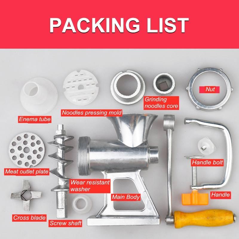 Ручная мясорубка из алюминиевого сплава, ручная мясорубка, колбаса, говядина, ручная рукоятка, мясорубка и настольный зажим, кухонный домашний инструмент