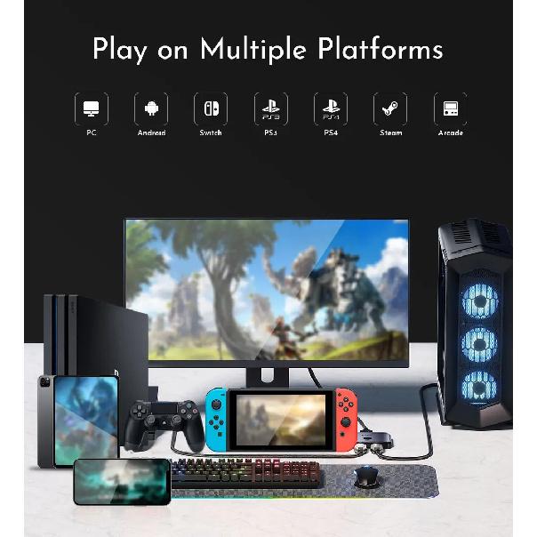 Haute42 Мини Бескнопочный Контроллер Hitbox Бесклавишный Аркадный Контроллер Для ПК/PS4/PS5/Switch Файтинг Игра Hitbox Fightstick