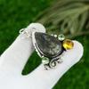 Natural Labradorite Rough Gemstone Pendant 925 Sterling Silver Jewelry For Girls