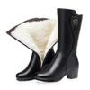 2024 Non-slip Thick Snow Boots Women Autumn Plus Velvet Cotton Black Boots Winter Mid-Calf Mid-tube Shoes for Women Size 41 42