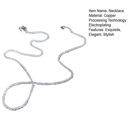 Посеребренный чокер длиной до ключицы для женщин с блестящей отделкой