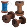 3pcs Wood Wooden Spools Dark Brown Wooden Bobbins Thread Organiser Sewing Spools  Crafts DIY