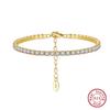 ORSA JEWELS Модный теннисный браслет из стерлингового серебра 925 пробы, регулируемый, с цветными кубическими циркониями 4A, закрепка крапаном, 3 мм, для женщин SB192