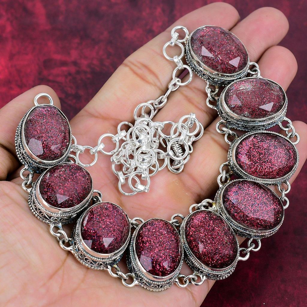 Pink Triplet Opal Gemstone Necklace, Handmade 925 Solid Sterling Silver Jewelry, Unique Bracelet & Necklace Jewelry Set