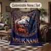 Elegant Roses Heart Frame Theme Throw Blanket Custom Name Text Personalized Blanket Soft Cozy Blanket for Home Sofa Bed