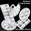 Circular/Rectangular Watercolor Palette Metal Mixing Paint Tray New Pigment Palette  Art Supplies