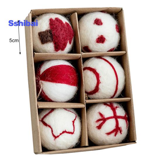 6/36 шт. 3/5 см Рождественский фетровый шар Снежинка Снеговик сплошной цвет небьющиеся многоразовые праздничные украшения Рождественская елка подвесной шар орнамент кулон