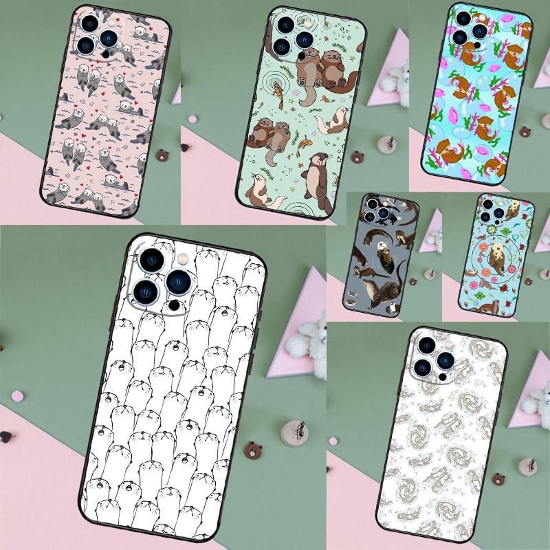 Чехол с узором «Морская выдра» для iPhone 16 Pro Max 15 14 12 11 13 17 Pro Max Plus 12 13 Mini 16e 17 Air Задняя крышка