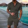 Men's Short Sets Outfits 2 Piece Summer Tracksuit Short Sleeve  Shirt And Shorts Set Casual Sport Suit