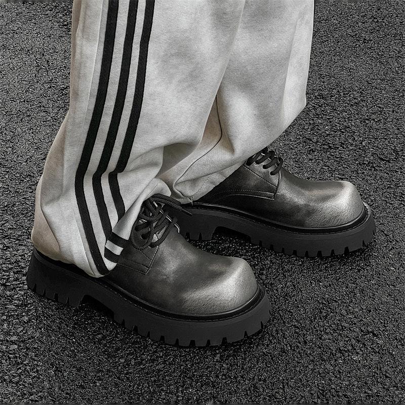 Туфли дерби 2024 новые туфли с большой головой Микки, деловые повседневные туфли на платформе с круглым носком из кожи 5740-J