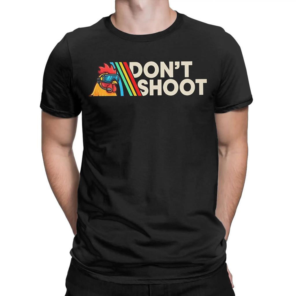 Don't Shoot Игровые Аркадные Рейдеры Курица Мем Футболки Мужские 100% Хлопок Новинка Футболка Круглый Вырез Футболки Короткий Рукав Одежда Лето