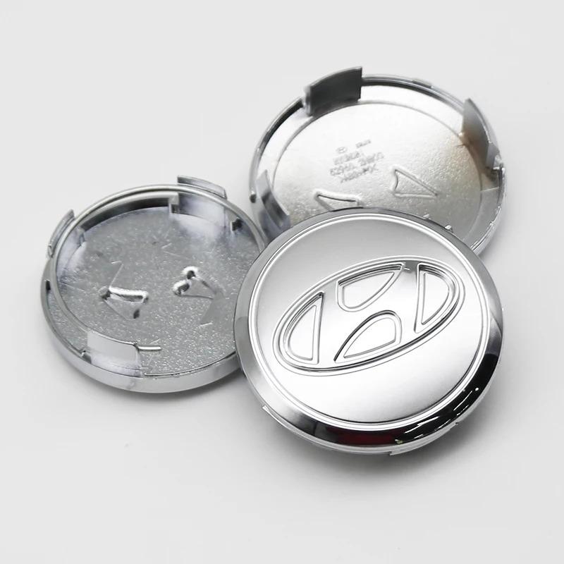 ABS 65mm  60mm 3D Car Emblem Wheel Hub Center Cap Badge Covers Accessories For Hyundai I10 I20 Getz Accent Elantra Santa Badge TT35