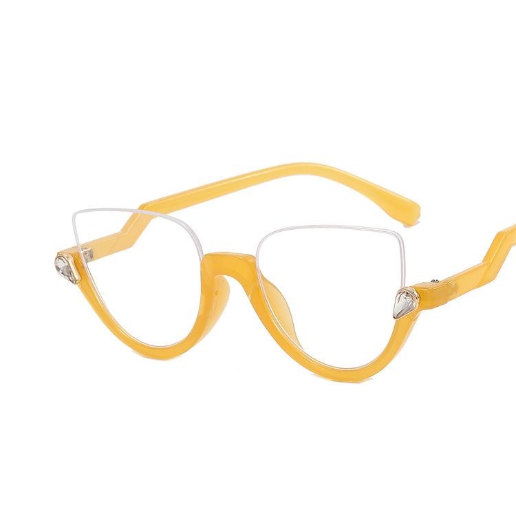 Новые женские треугольные очки в оправе, модные, индивидуальные, ретро, классические, с бриллиантами, полуоправа, простые очки