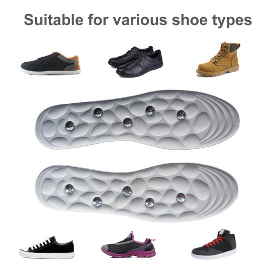 1 пара магнитных акупрессурных массажных стелек, дизайн массажа ног, амортизирующий антиусталостный гель, массажные точки, стельки для улучшения циркуляции крови