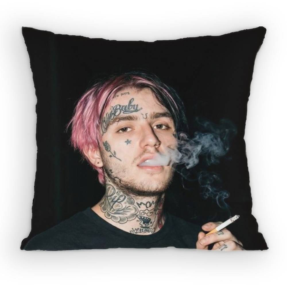 Rapper LLil Peep Hellboy Pillow Case Antidustmite Pillowcase Invisible zipper silky short plush Sofa cushion cover