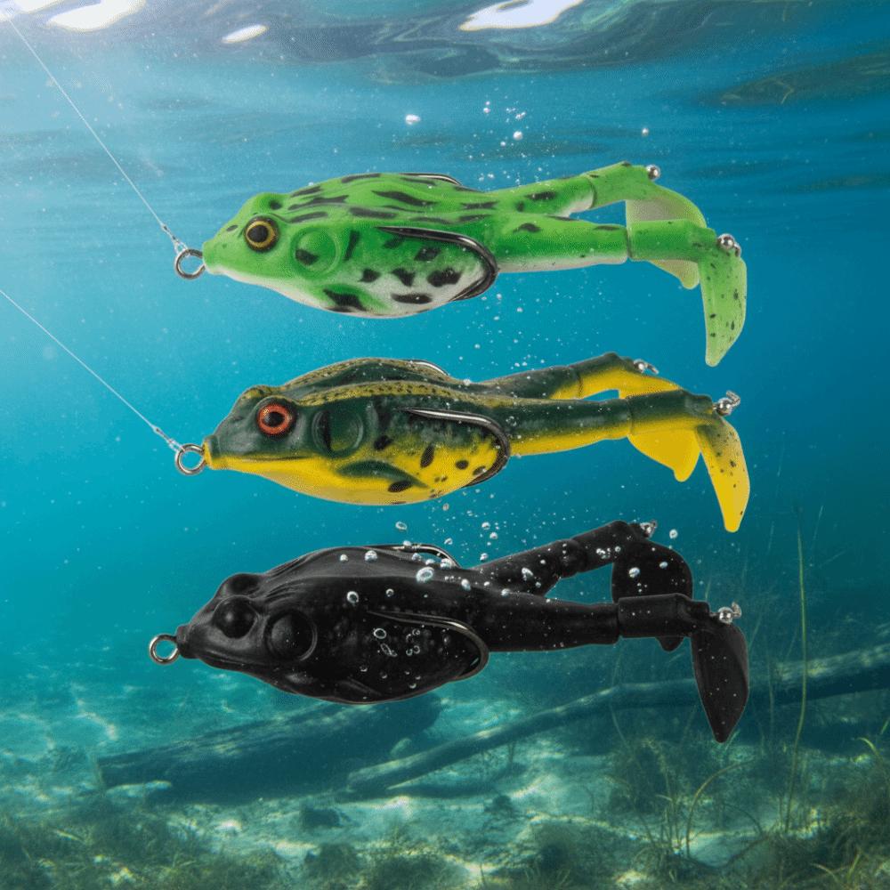 Double Propellers Frog Lure Rotating Tail Bass Fishing Lures Soft Frog Lure Freshwater Fishing