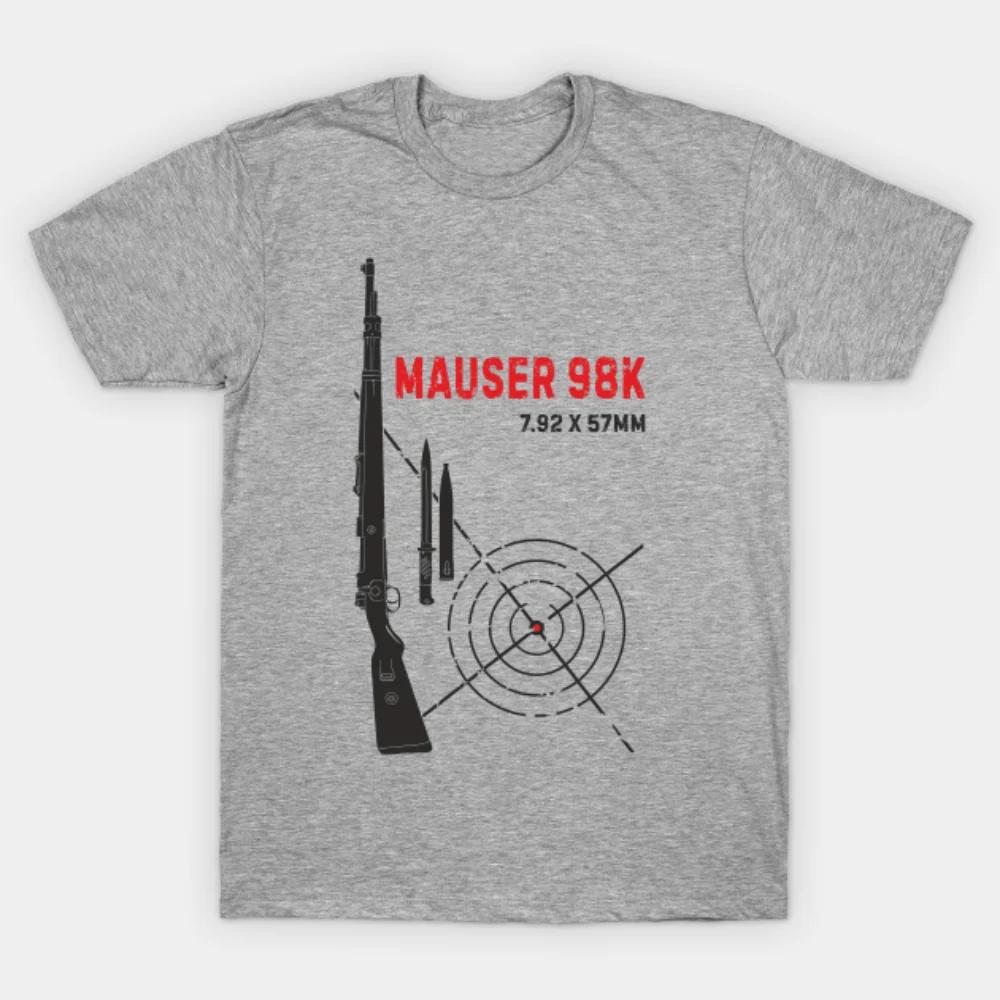 Mauser 98k Military Gun Rifle T-Shirt Short Sleeve Casual Cotton O-Neck Summer T Shirt
