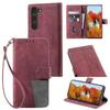 Для Samsung Galaxy S23+,S23,S22+,S22,S21 FE,S21,S21+ Кошелек-книжка с цветовыми блоками в винтажном стиле, чехол для телефона с RFID-защитой от кражи, держатель для карт
