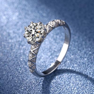 Кольцо из серебра 925 пробы с муассанитом и восемью когтями для женщин, инкрустированное серебром 925 пробы, простой модный современный дизайн, 1 карат, закрытый рот