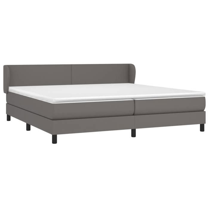 Maison Exclusive - Sommier à lattes de lit avec matelas Gris 200x200 cm Similicuir