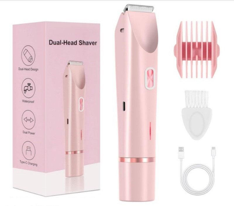 Электробритва 2 в 1 для женщин, безболезненный женский эпилятор для усов, триммер для волос для ног, бикини, тела, эпилятор для лица, средство для удаления волос