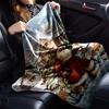 1pc Santa Claus, snowy village blanket Lightweight Flannel Throw for Sofa Bed Travel Camping Livingroom Office Couch Chair