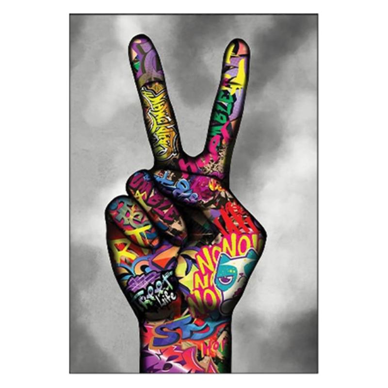Граффити Wall Art Finger Fist Холст Картина Абстрактный Плакат Street Pop Art Печать на холсте Настенные картины для декора гостиной БЕЗ Рамки