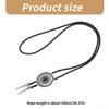 Cowboy Faux Leather Rope Bolo Tie Necktie With Tribal Metal Flower Stone Pendant Jewelry Necklace for Men and Women