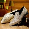 Роскошные мокасины, мужская обувь, золотые, серебряные, с пайетками, свадебные туфли, модные дизайнерские туфли без застежек на плоской подошве, высококачественные мужские туфли для торжественных вечеринок, новые