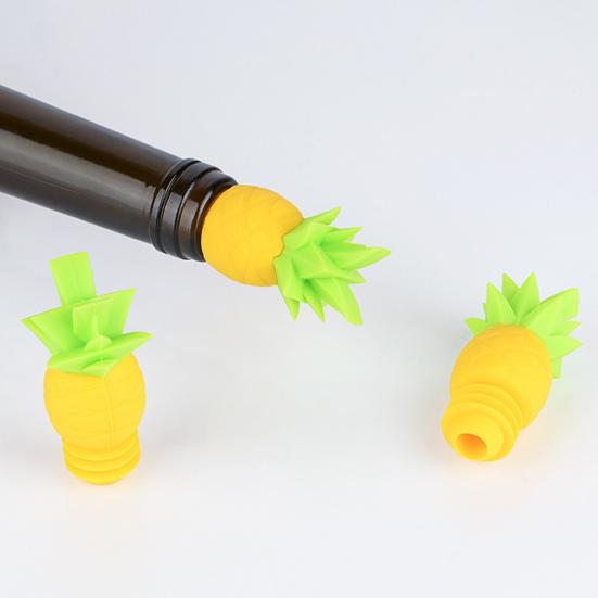 Пробка для вина, различные стили, 3D дизайн ананаса, силиконовые подвески для бокалов, простая в использовании герметичная пробка для вина