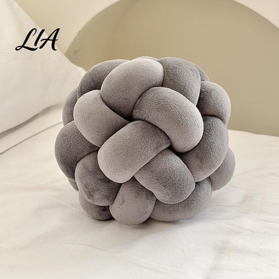 Soft Spandex Decorative Pillow Knot Ball Throw Pillow, Round Ball, Knotted Handmade Textured Cushion for Sofa Couch, Modern Bedroom Living Room Decor