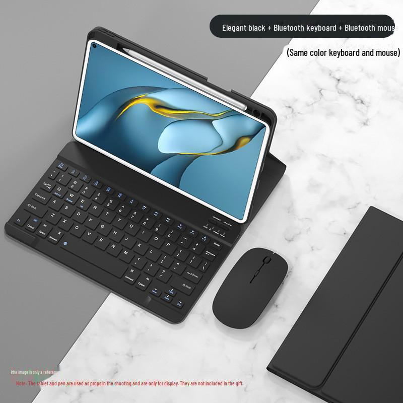 Совместимый комплект Bluetooth-клавиатуры и мыши для Huawei MatePad 10.4/11/V7 Pro/10.8/12.6 с гнездом для стилуса