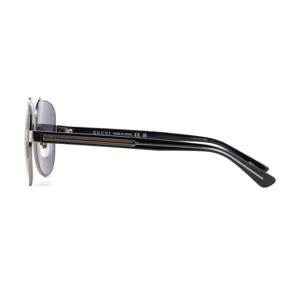 Gucci Letter Logo Pilot Style Sunglasses Men sunglasses Silver GCGG0528S00763