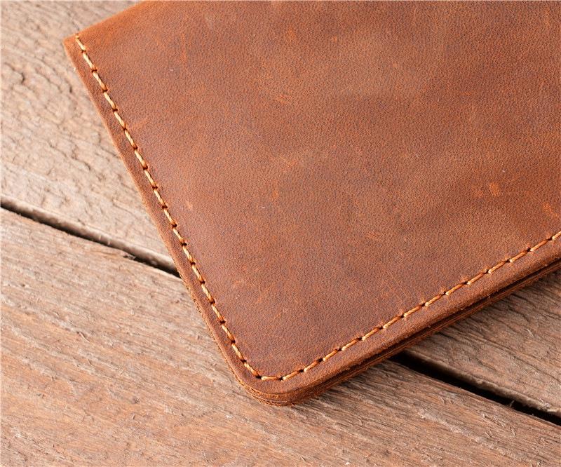 Retro High Quality Real Leather Credit Card Holder Mens Wallet Handmade Short Ultra Thin Slim Drivers License ID Card Cases Multiple Slots