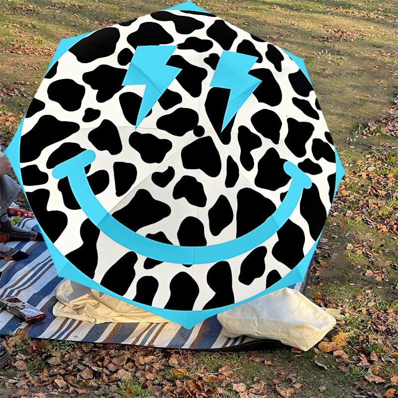 1PC cow print Umbrella-8-Rib Reinforced, Automatic Open, Lightweight & Durable, Cute Fashion Accessory for Outdoor-A1282