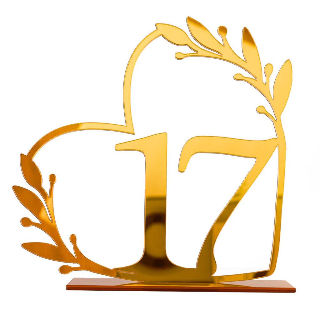 Acrylic Wedding Table Number Plate - DIY Mirror Decoration