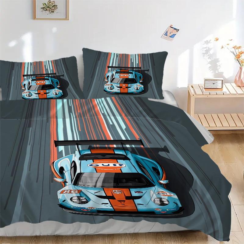 Car Bedding 3 Piece Set HD Print Duvet Cover Pillowcases for Teens Adult Bedroom Decoration Christmas Gift