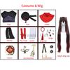 Game Impact Hutao Cosplay Costume Hu Tao Cosplay Wig With Hat Original Rings Double Ponytail Full Set