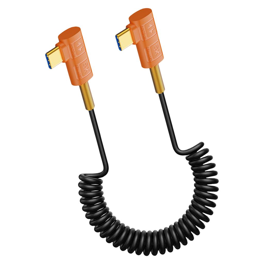 USB4 Type C Спиральный Кабель 240 Вт Поддержка Power Delivery Скорость Передачи Данных 40 Гбит/с Разрешение 8K 60 Гц