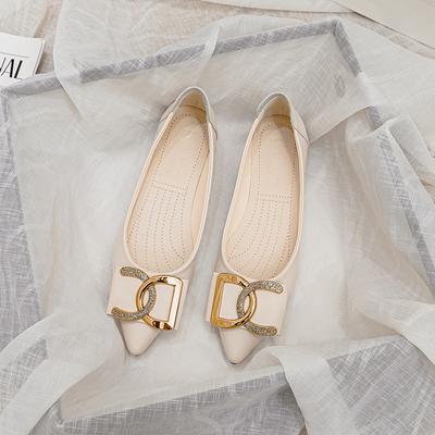 Модные весенне-осенние туфли-лодочки с острым носком для женщин, новые повседневные рабочие лоферы со стразами, модная женская обувь, большие размеры 42 43