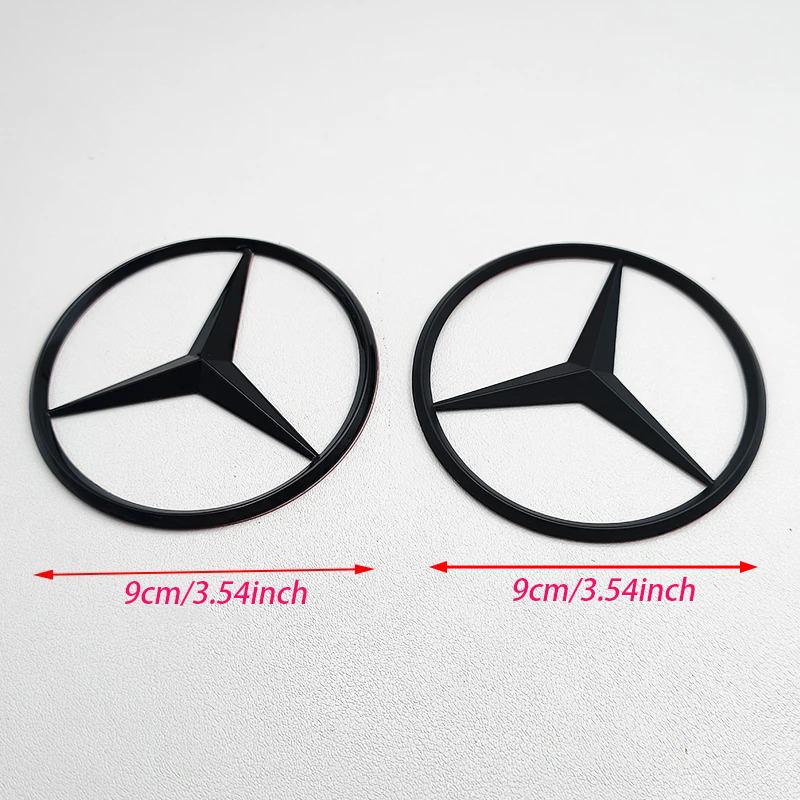 90mm ABS Chrome Black Logo Mercedes Emblem Rear Star Badge For Mercedes Benz W203 W206 W212 X253 W167 W166 W247 C E GLA GLC GLE