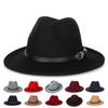 Big Brim Wool Top Hat Wide Edge Jazz Hat Cowboy Hat Autumn And Winter British Gentleman'S Hat Comfortable Fashion Warm Felt Hat