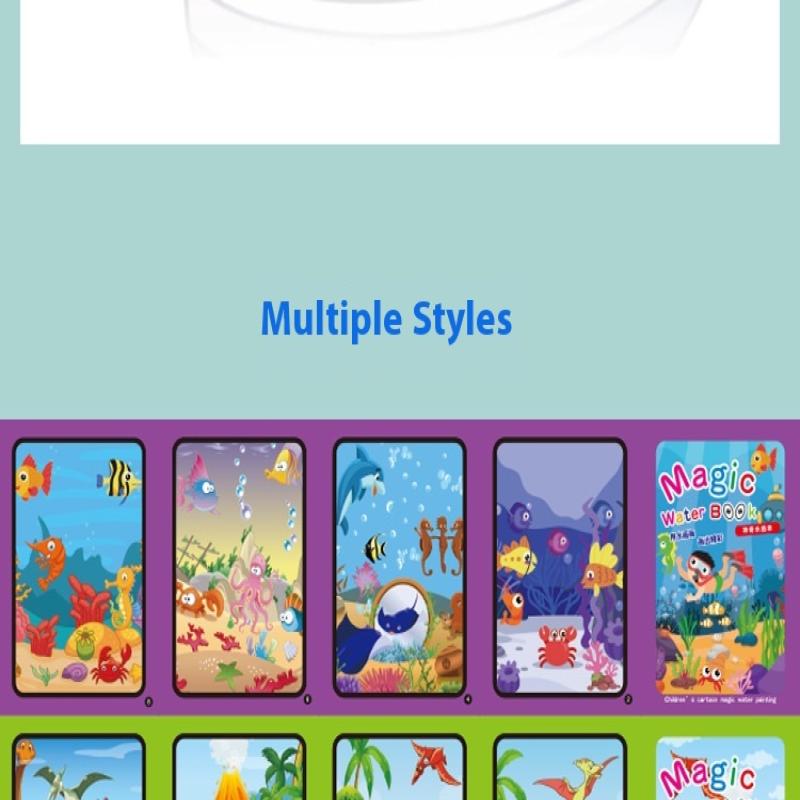 1 Книга+1 Ручка Многоразовая Книжка-раскраска Книга для рисования водой Сенсорная Раннее развитие Пазл Игрушки для рисования