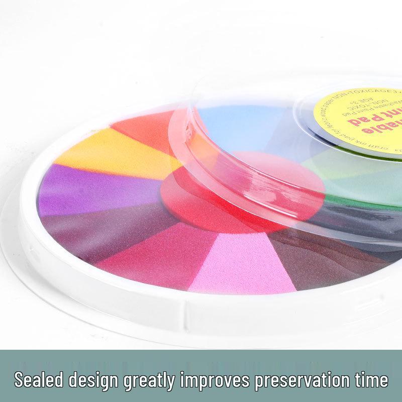 Multi-Color Washable Finger Paint Ink Pad for Children's Crafts and Graffiti Art