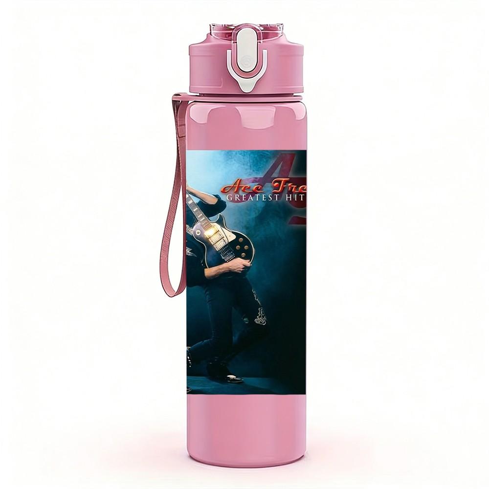 1PC Black White Abstract 750ml sports water bottle leakproof straw lid outdoor office home
