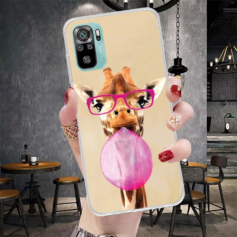 Милый мультяшный жираф, животное, мягкий чехол для телефона для Xiaomi Redmi Note 15 14 14S 13 12 Pro Plus 12S 11 11S 11E 10 10S 11T 5G Fundas C