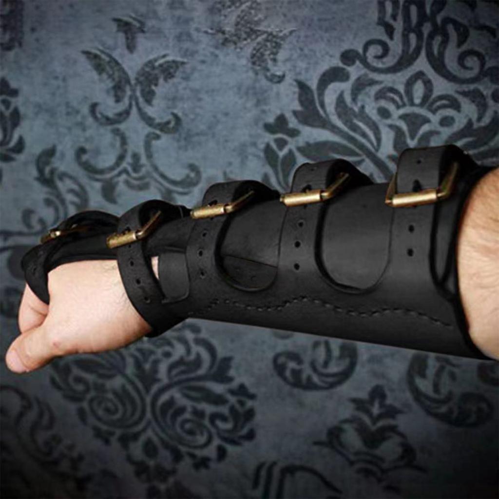 Мужской браслет и нарукавник в стиле рыцаря-панка из искусственной кожи